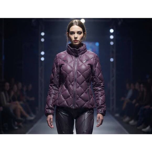 Eddie Bauer Premium Goose Down Quilter Puffer Jacket Purple Sz XXL 700 Fill - Picture 3 of 11